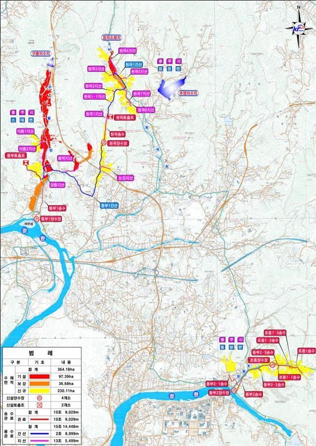 본문 이미지 -  한국농어촌공사 충주제천단양지사 동부지구 다목적농촌용수개발사업 위치도.(농어촌공사 제공. 재판매 및 DB금지)/뉴스1