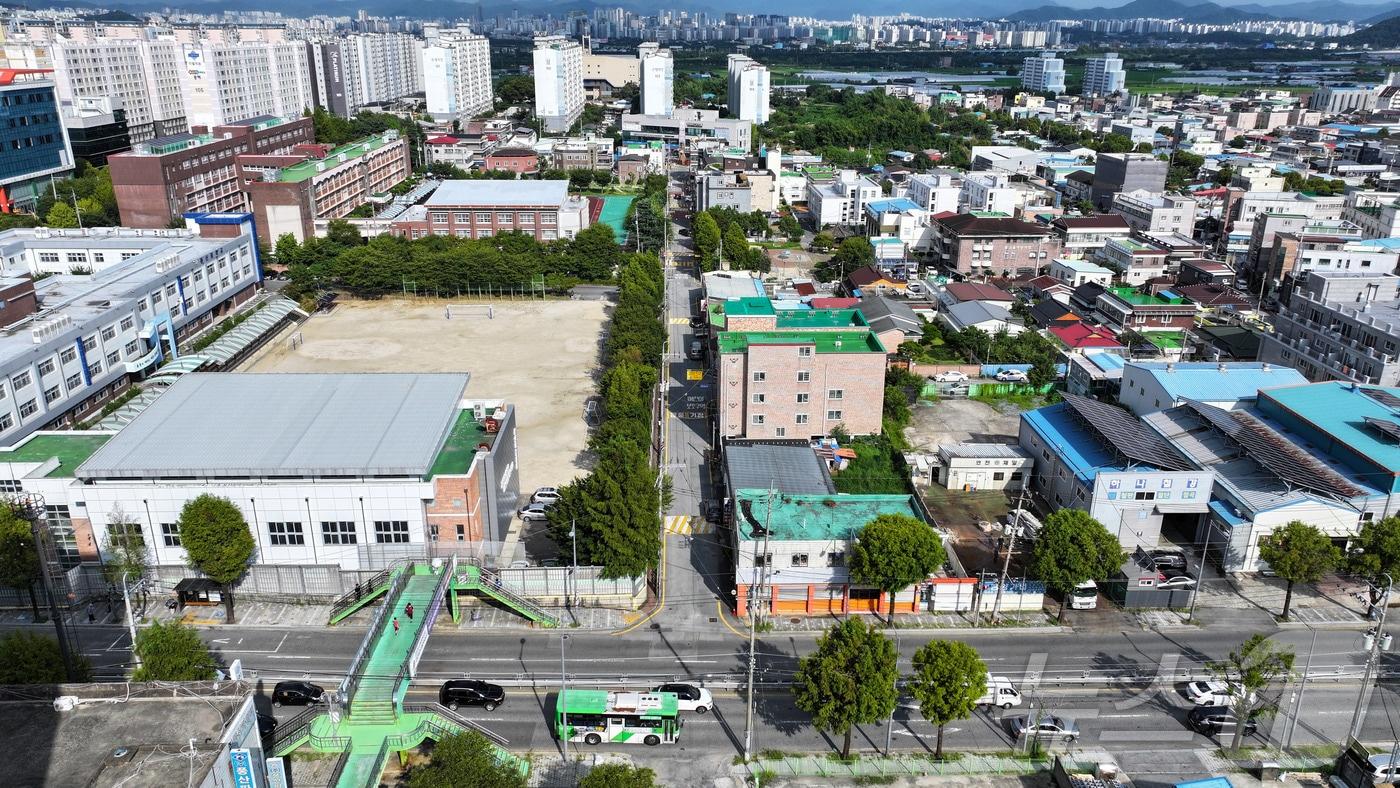 본문 이미지 - 광주 광산구 우산동 뉴빌리지 통학로 개선 사업 대상지 일대. (광산구 제공. 재판매 및 DB 금지)