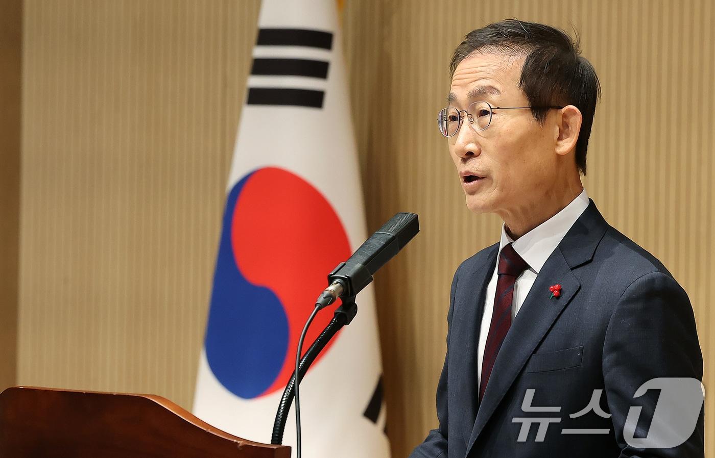 김호철 신임 감사원장이 2일 서울 감사원 대강당에서 열린 취임식에서 취임사를 하고 있다. 2026.1.2/뉴스1 ⓒ News1 김진환 기자