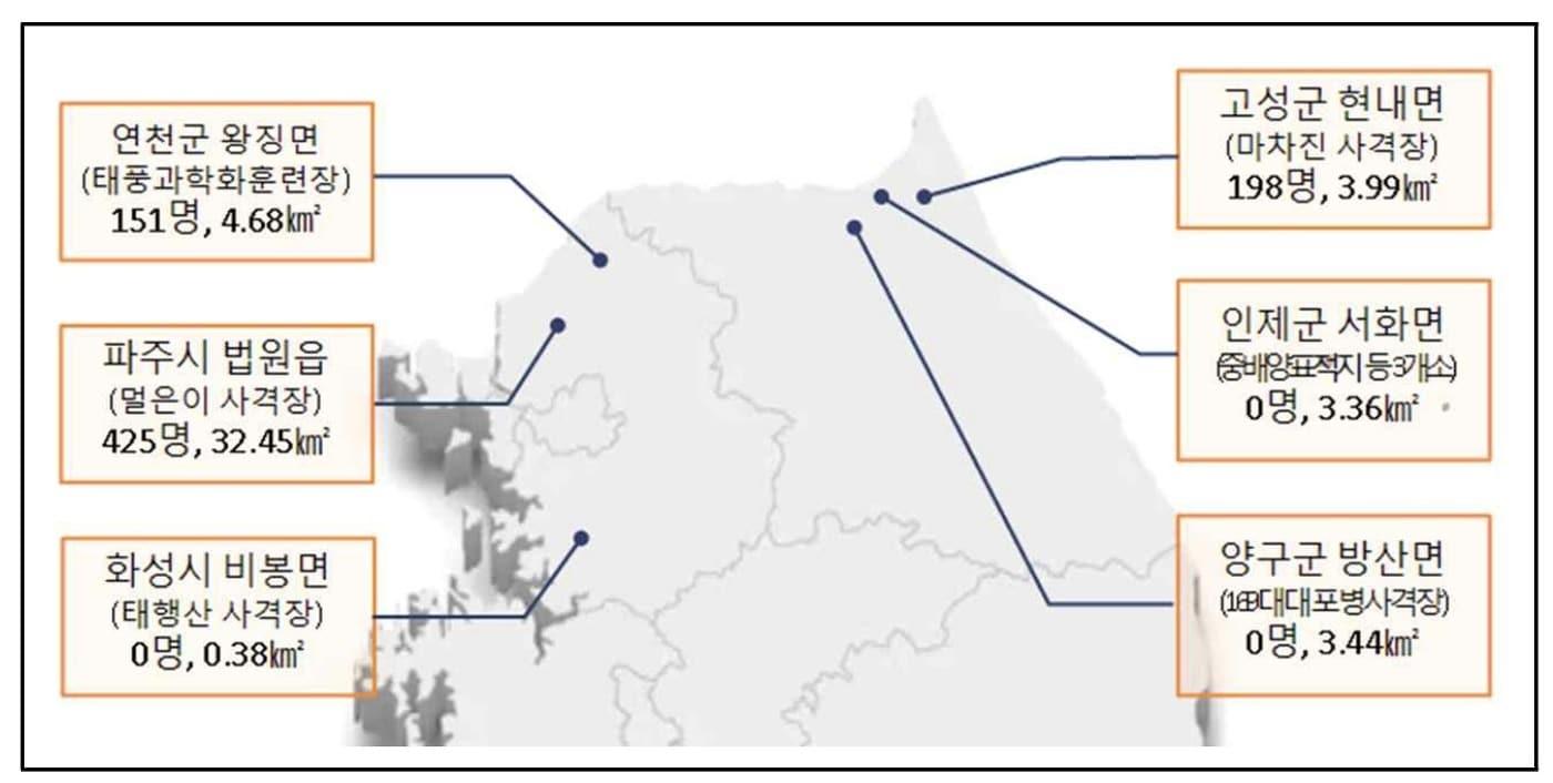 본문 이미지 - 소음대책지역 신규 지정에 따른 보상예상 현황.(국방부 제공)