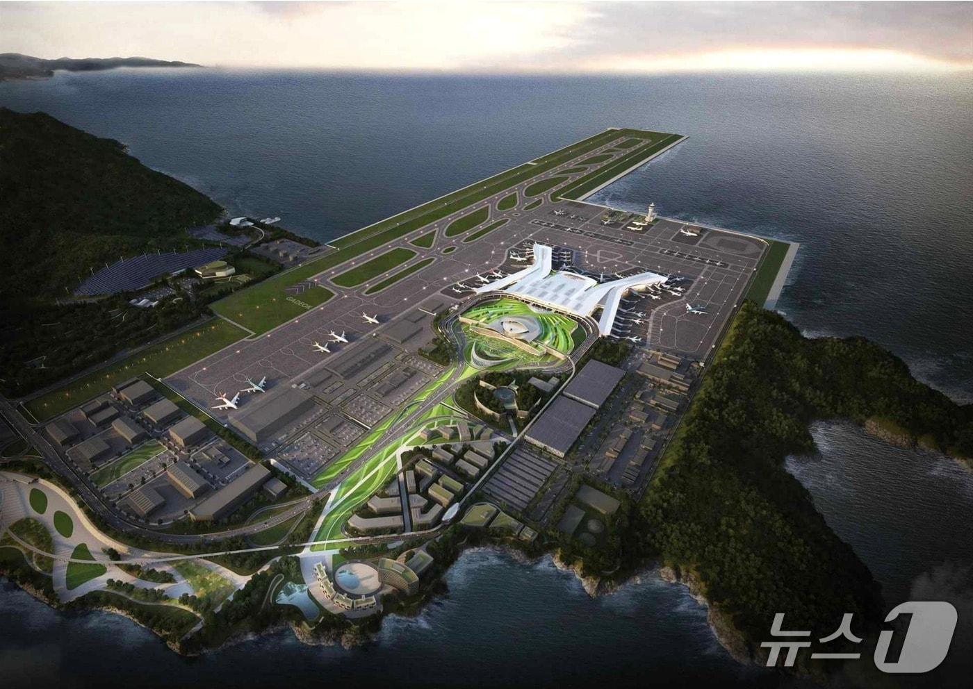 본문 이미지 - '가덕도신공항 부지조성공사' 입찰안내서에 제시된 조감도 (공단 제공. 재판매 및 DB금지)