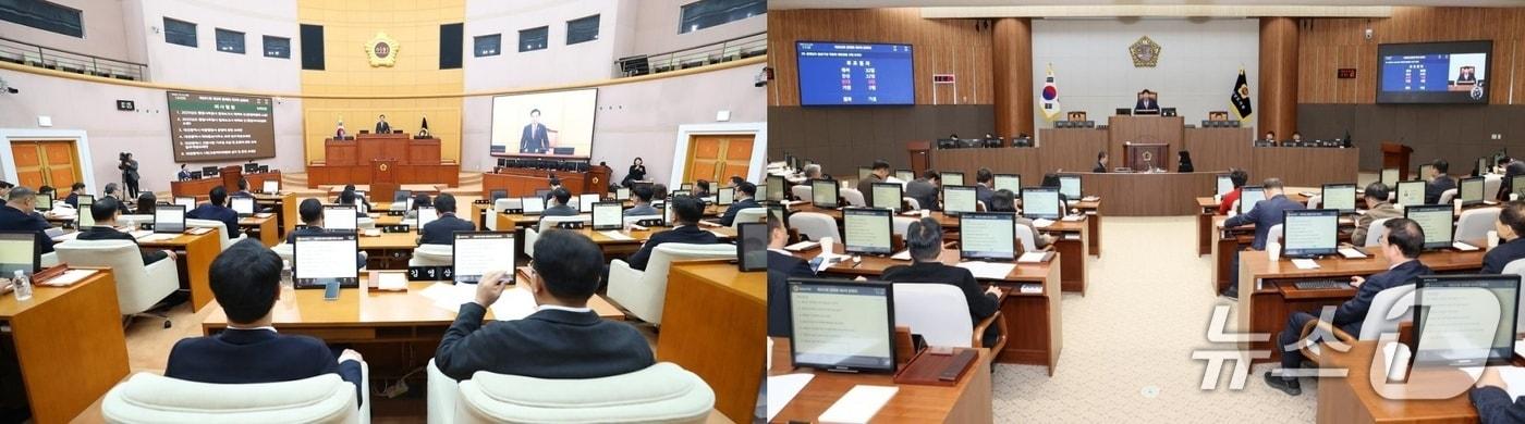 본문 이미지 - 대전시의회(왼쪽)와 충남도의회 본회의 모습 (의회 제공) / 뉴스1