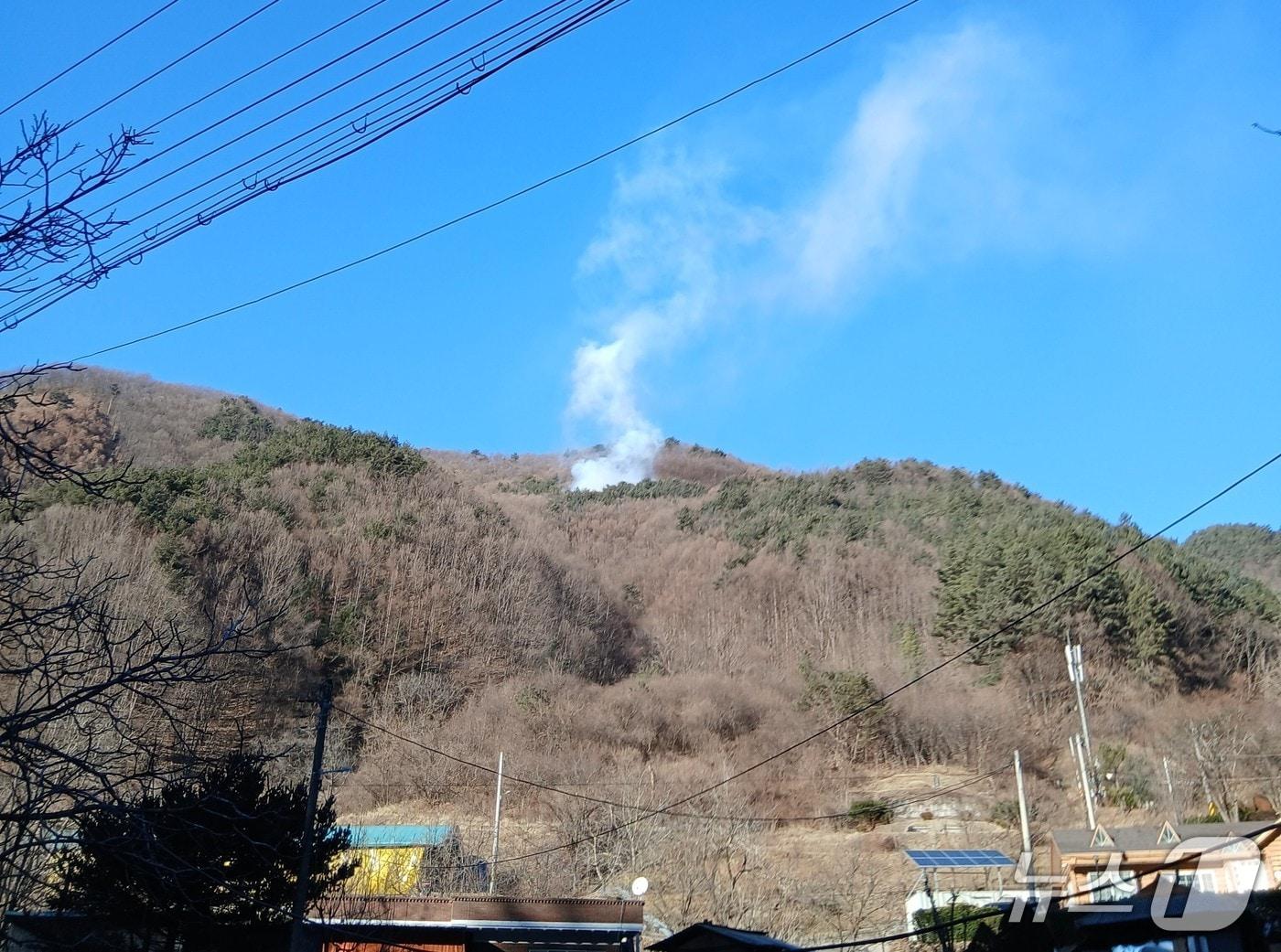 본문 이미지 - 영동군 용화면 자계리 산불 현장.(충북소방본부 제공. 재판매 및 DB금지)/뉴스1