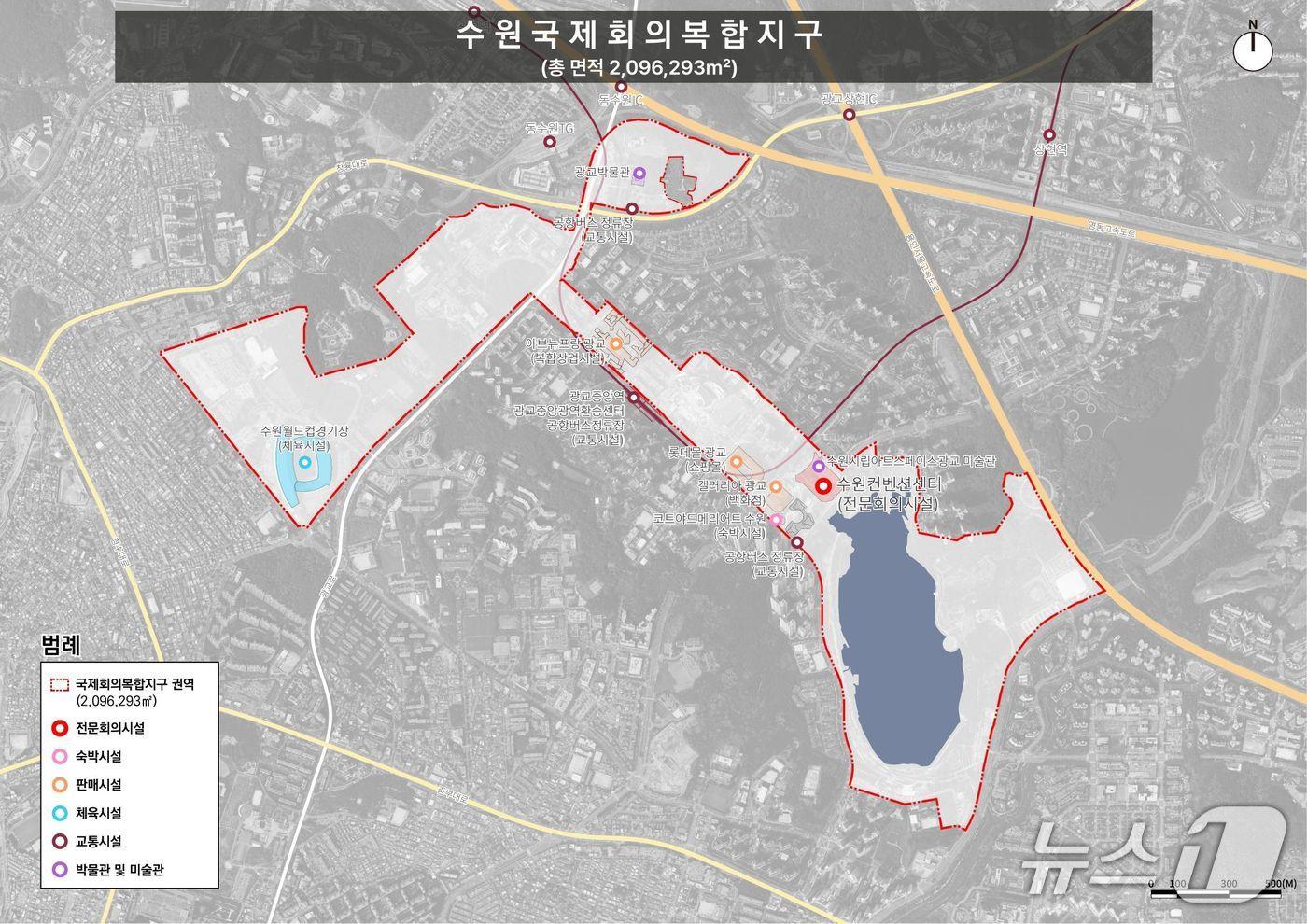 본문 이미지 - 수원국제회의복합지구 권역.(경기도 제공. 재판매 및 DB금지)