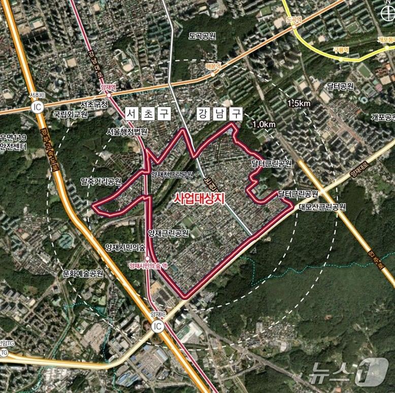 본문 이미지 -  양재·개포 ICT(정보통신기술) 개발진흥지구 일대(서울시 제공) 뉴스1 ⓒ News1 