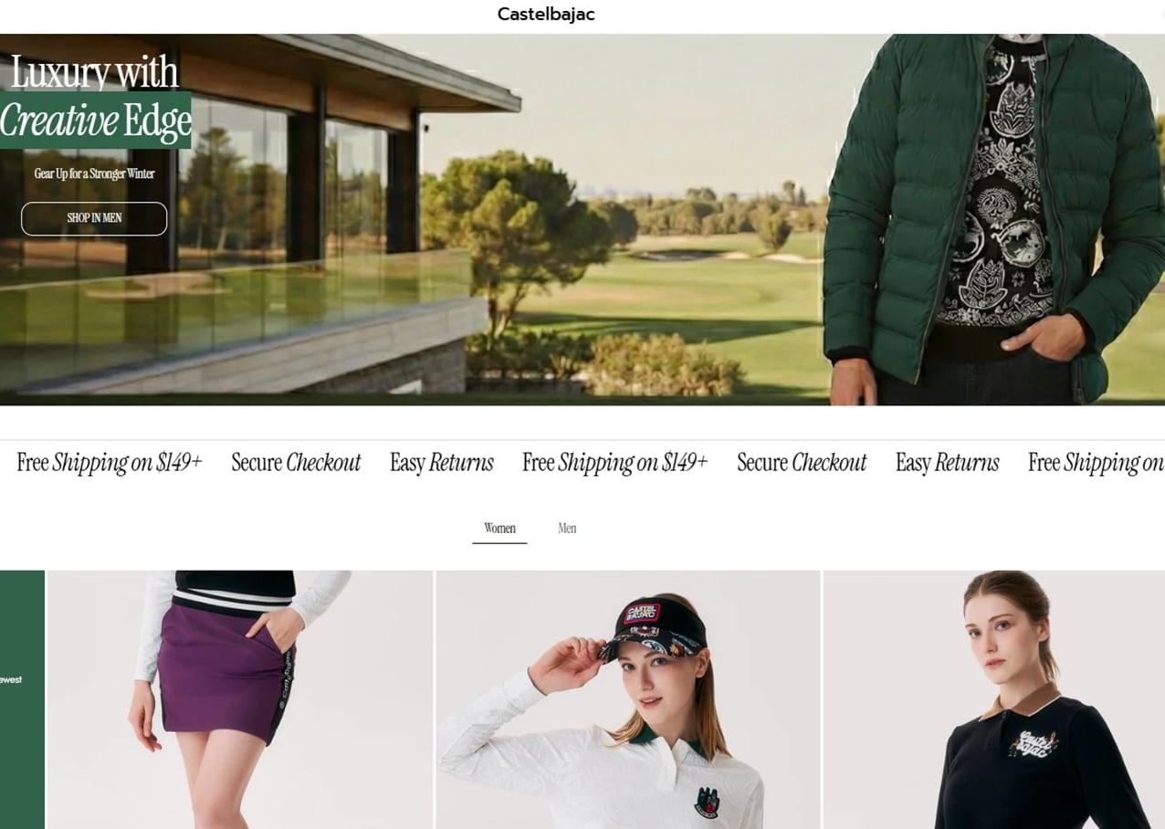 본문 이미지 - 까스텔바작 미국 온라인 공식 스토어 ‘까스텔바작 USA’ 메인 화면(형지글로벌제공)