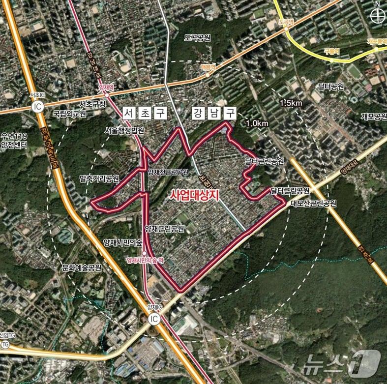 본문 이미지 -  양재·개포 ICT(정보통신기술) 개발진흥지구 일대(서울시 제공) 뉴스1 ⓒ News1 