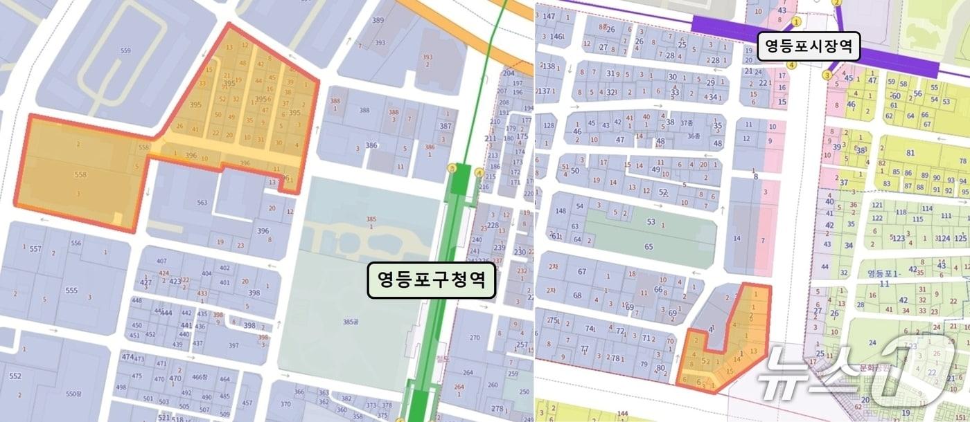 본문 이미지 - 골목형상점가 '영등포구청 3번 출구'(좌), '영등포 로터리상가'(우) 대상지.(영등포구 제공)