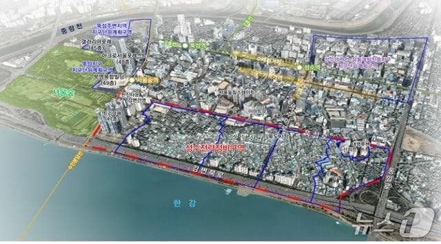 본문 이미지 -  서울 성동구 성수전략정비구역 위치도 (서울시 제공) 뉴스1 ⓒ News1