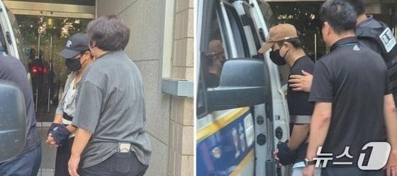 본문 이미지 - 살인미수 등의 혐의를 받는 A 씨(왼쪽)와 B 씨가 영장실질심사를 받고 나오고 있다.2025.8.25/뉴스1