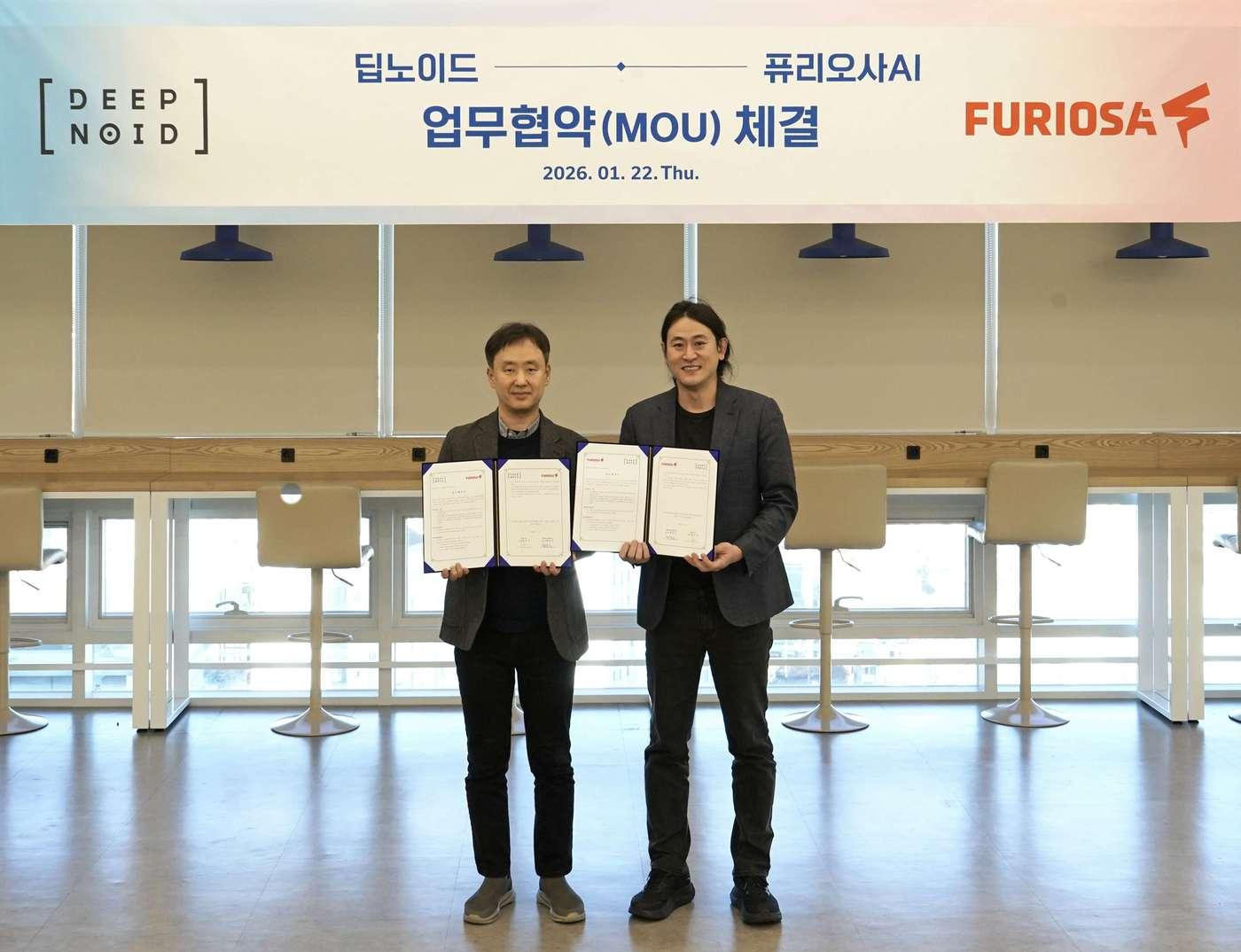 본문 이미지 - 딥노이드 최우식 대표, 퓨리오사AI 백준호 대표. (딥노이드 제공)