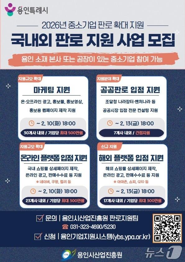 본문 이미지 - 용인시산업진흥원 국내외 판로 지원사업 모집공고 홍보포스터(진흥원 제공)