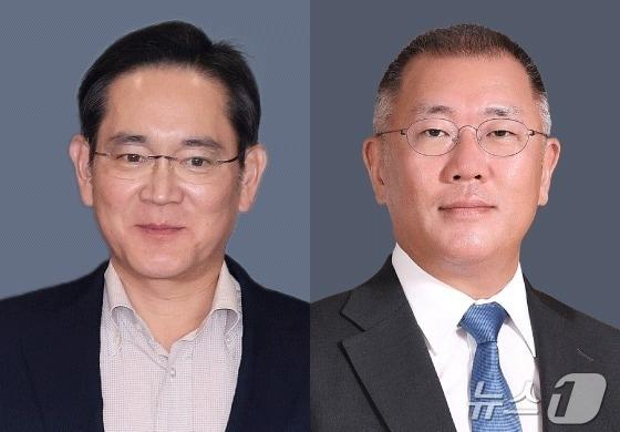 본문 이미지 - 이재용 삼성전자 회장(왼쪽)과 정의선 현대차그룹 회장.ⓒ News1 김지영 디자이너