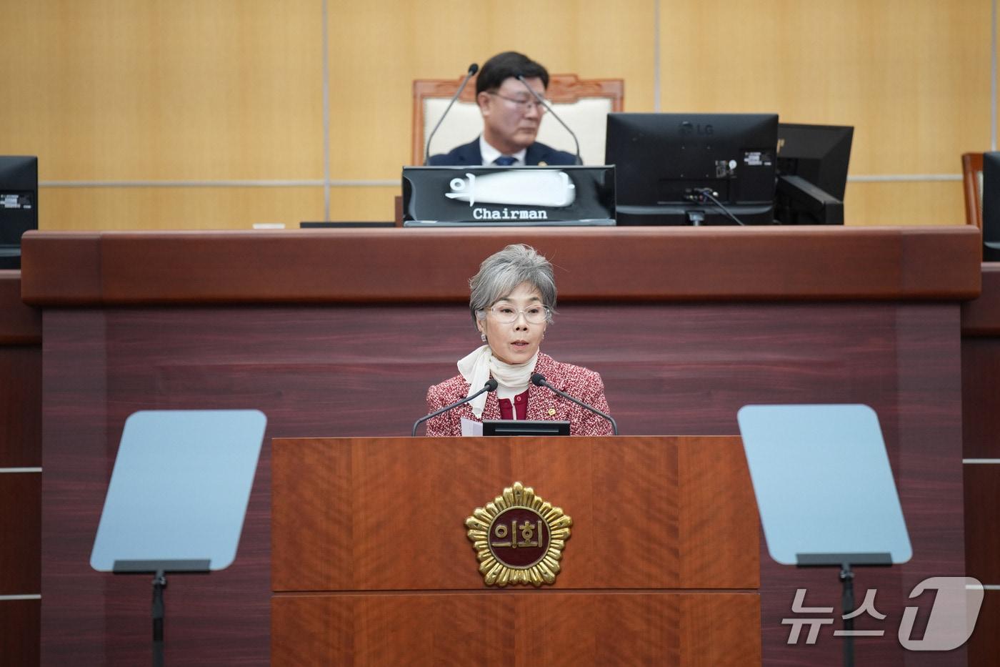 본문 이미지 - 26일 김이재 전북도의원이 임시회에서 5분 발언을 하고 있다.(의회제공, 재판매 및 DB금지)2026.1.26/뉴스1