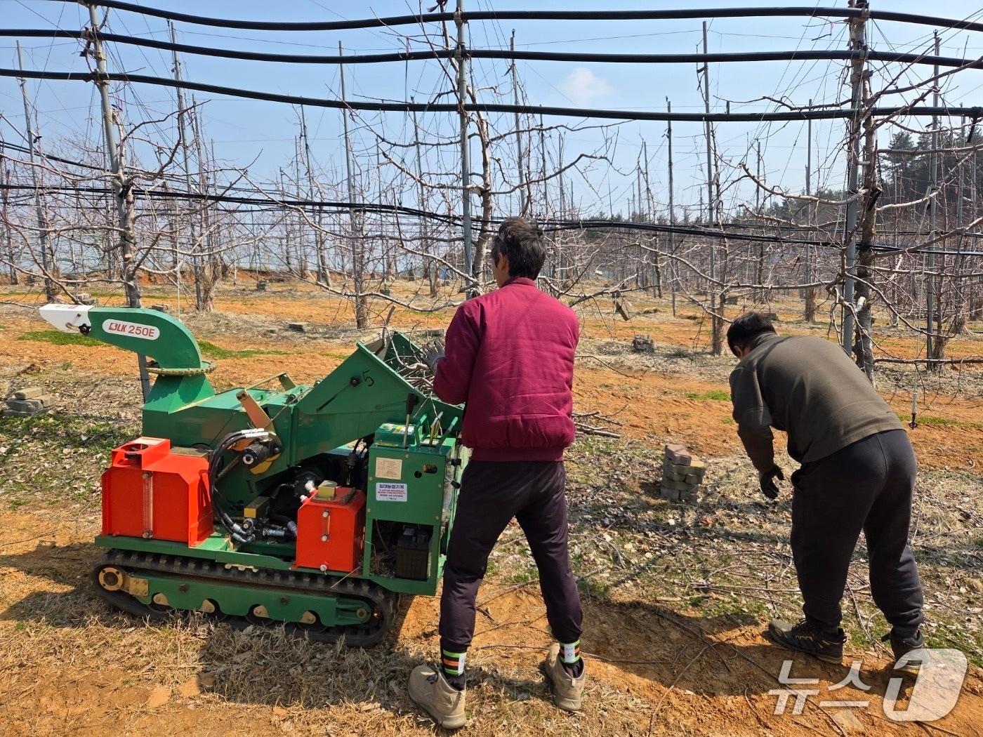 본문 이미지 - 영농부산물 파쇄 작업 모습(태안군 제공. 재판매 및 DB금지)2026.1.27/뉴스1