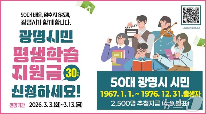 본문 이미지 - 광명시민 평생학습지원금 홍보 포스터.(광명시 제공)