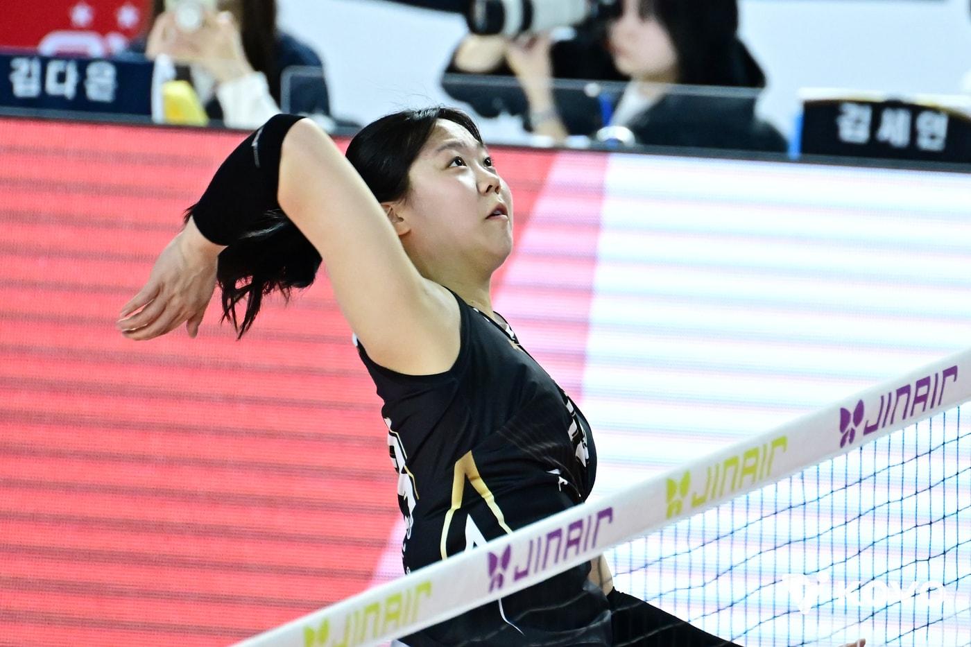 본문 이미지 - 여자부 영플레이어상 유력 후보로 꼽히는 이지윤(한국도로공사). (KOVO 제공)