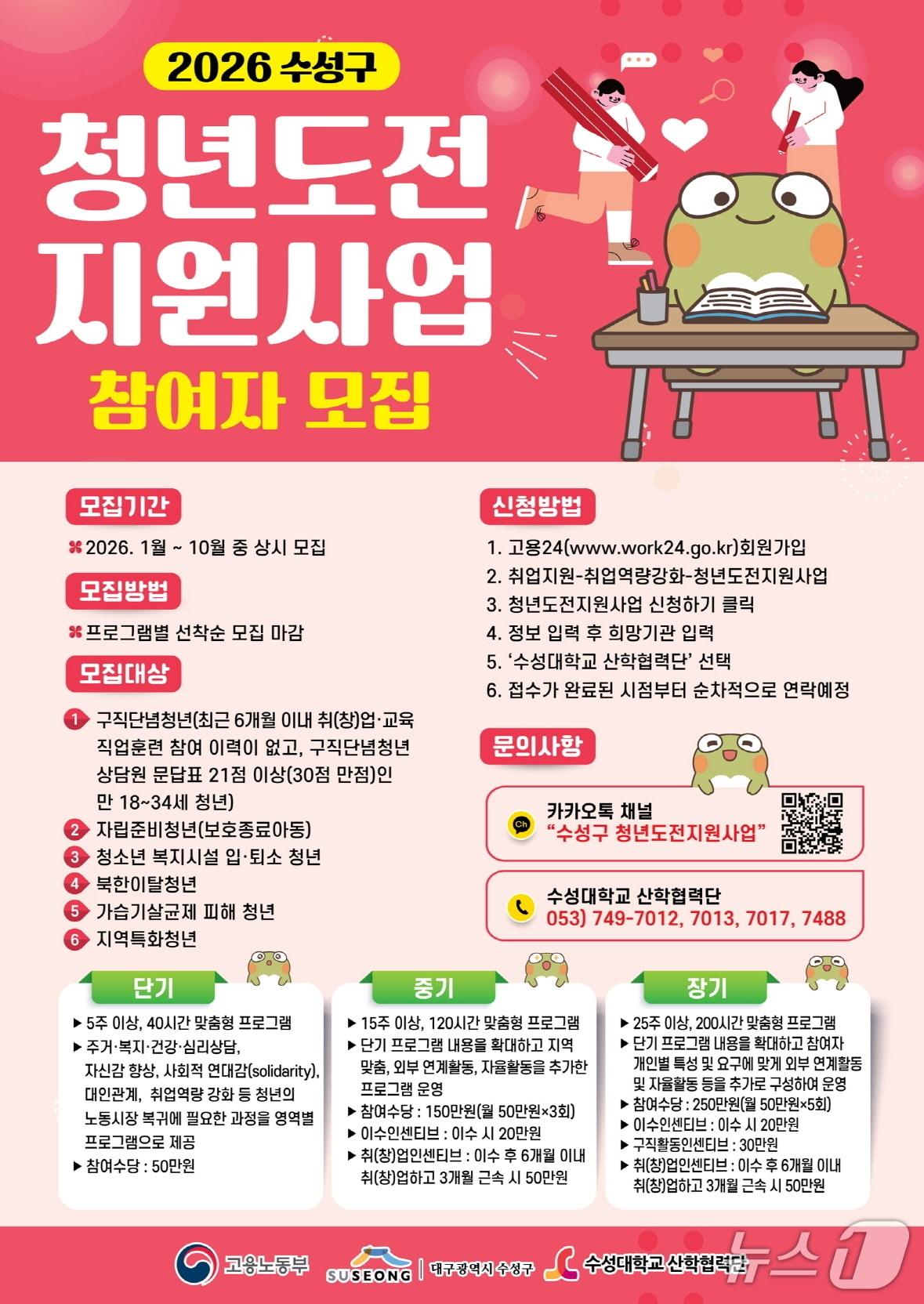 본문 이미지 - 대구 수성구 구직 단념 청년 취업 역량 강화 홍보 포스터(대구 수성구 제공. 재판매 및 DB금지)