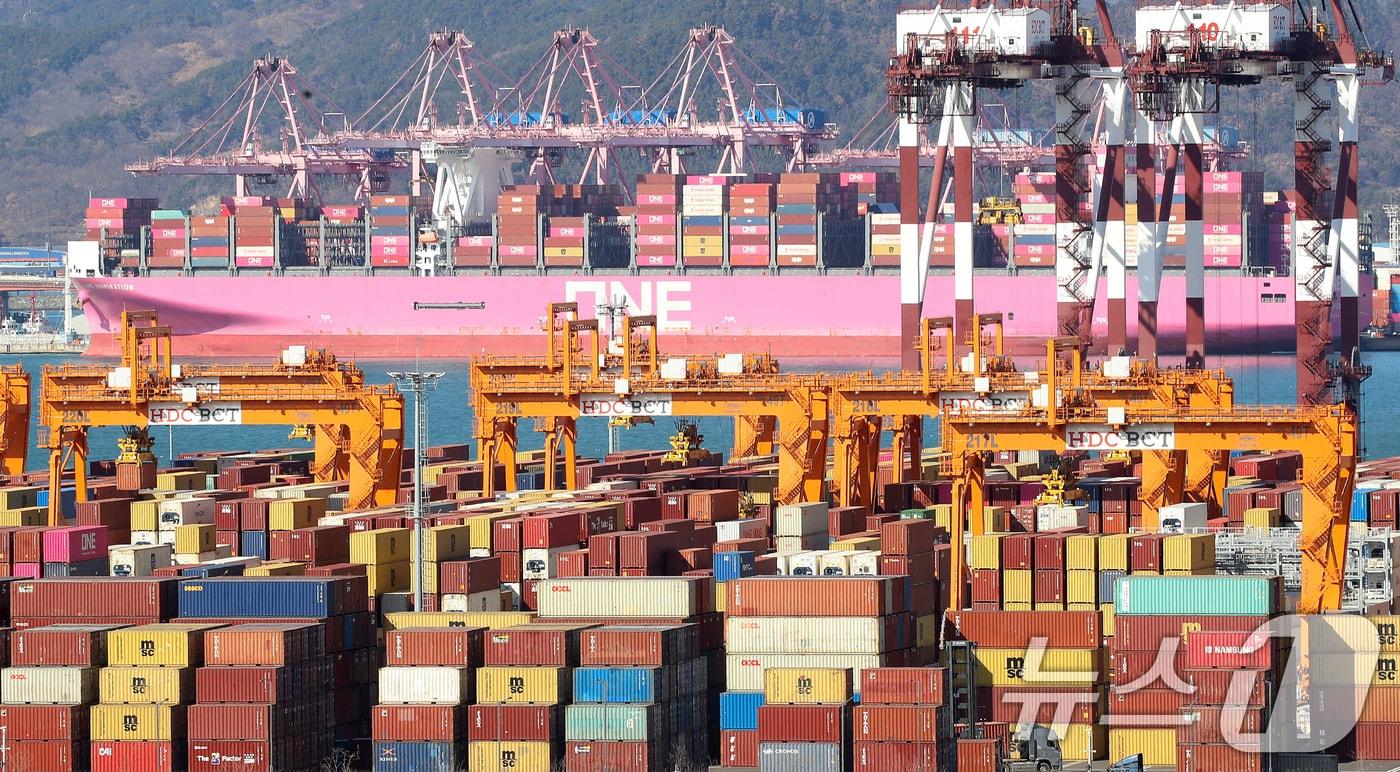 본문 이미지 - 부산 강서구 부산신항 부두 야적장 모습. 2026.1.28 ⓒ 뉴스1 윤일지 기자