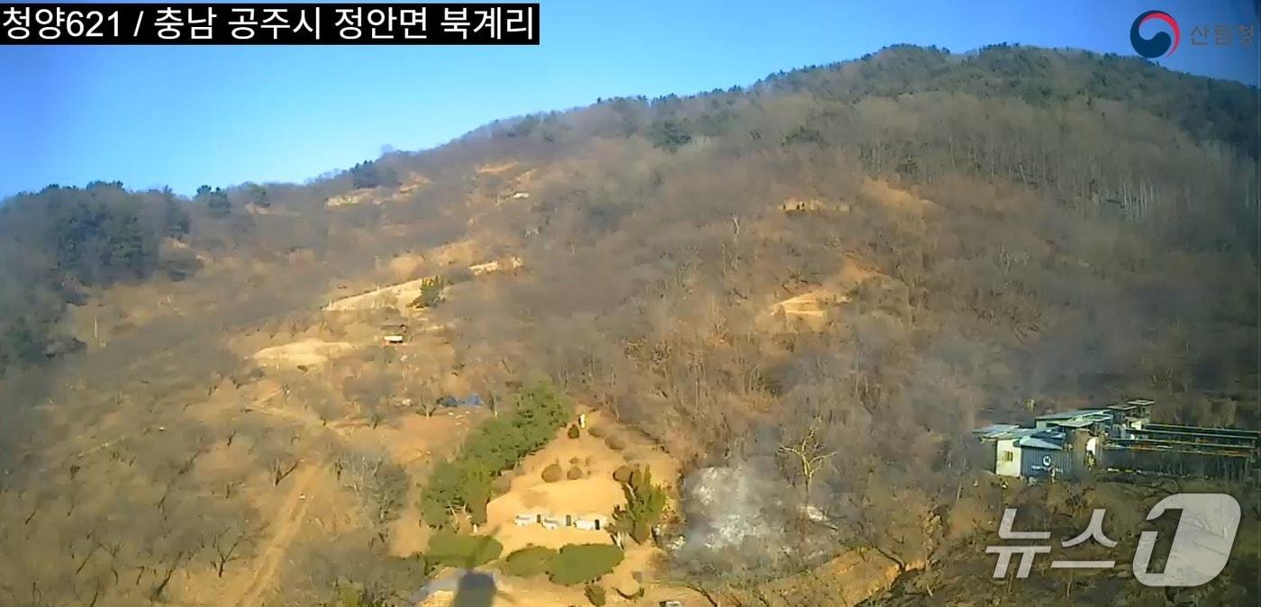 본문 이미지 -  충남 공주 정안면 북계리 산불 현장. (산림청 제공, 재판매 및 DB금지) / 뉴스1