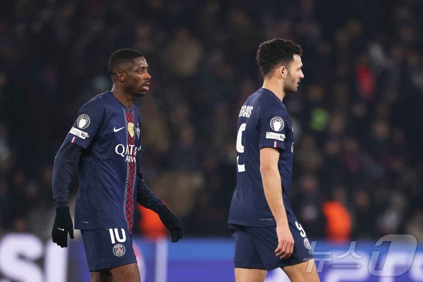 본문 이미지 - 2025-26 유럽축구연맹(UEFA) 챔피언스리그 리그 페이즈 최종전에서 무승부에 그친 PSG. ⓒ AFP=뉴스1