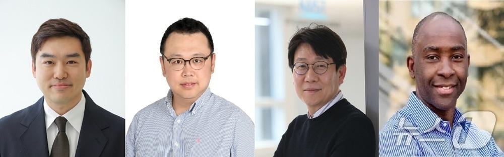 본문 이미지 - 애니브릿지팀 연구진. 왼쪽부터 KAIST 박종세·권영진·허재혁 교수, 스탠포드대 쿤레 올루코툰 교수 /뉴스1