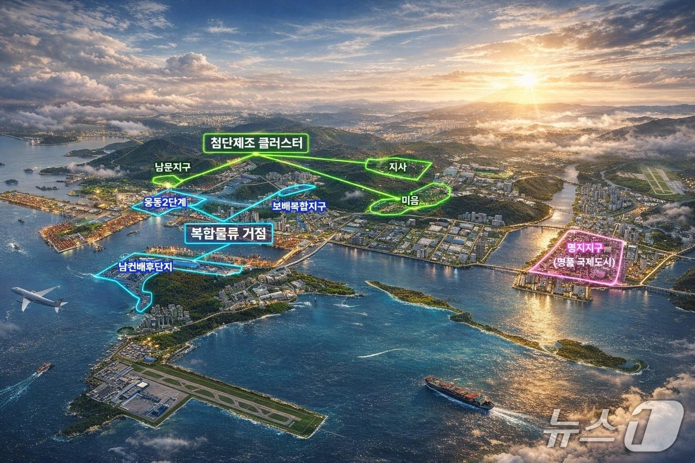 본문 이미지 - 부산진해경제자유구역 주요 개발지구 조감도 (부산진해경자청 제공. 재판매 및 DB금지)