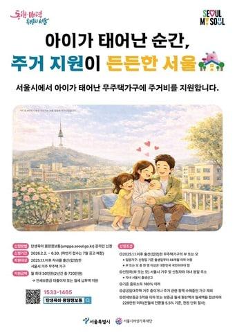 본문 이미지 - 자녀출산 무주택가구 주거비 지원(서울시 제공)