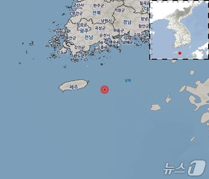 본문 이미지 - 지진 발생 위치(기상청 제공)/뉴스1