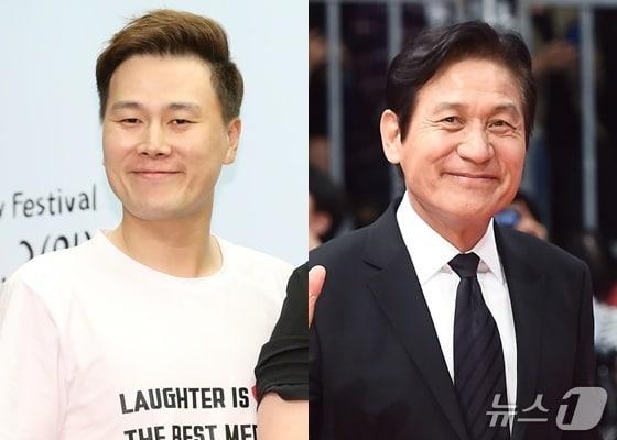 본문 이미지 - 변기수(왼쪽), 고(故) 안성기 ⓒ 뉴스1 DB