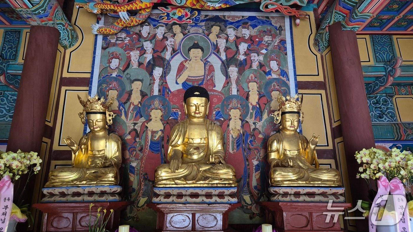 임실군 관촌면에 소재한 신흥사 대웅전의 '목조석가여래삼존 및 대좌'가 전북 유형문화유산으로 지정 예고됐다.(임실군제공. 재판매 및 DB금지)2026.1.5/뉴스1