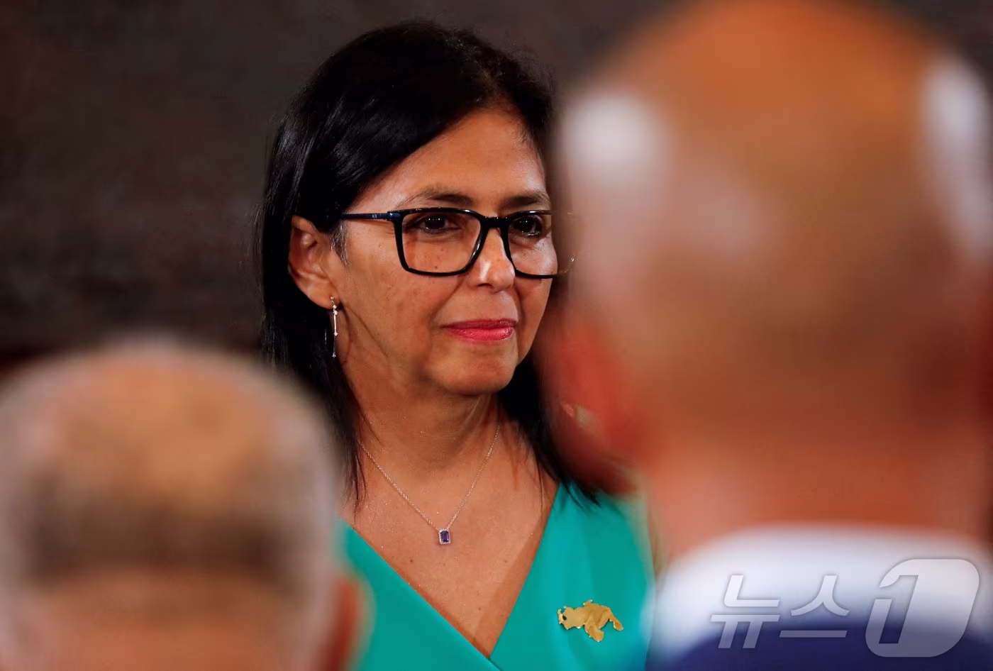 델시 로드리게스 베네수엘라 부통령이 5일(현지시간) 카라카스에 위치한 국회에서 열린 임시 대통령 취임 선서식에 참석했다. 2025.1.5 ⓒ 로이터=뉴스1 ⓒ News1 김경민 기자