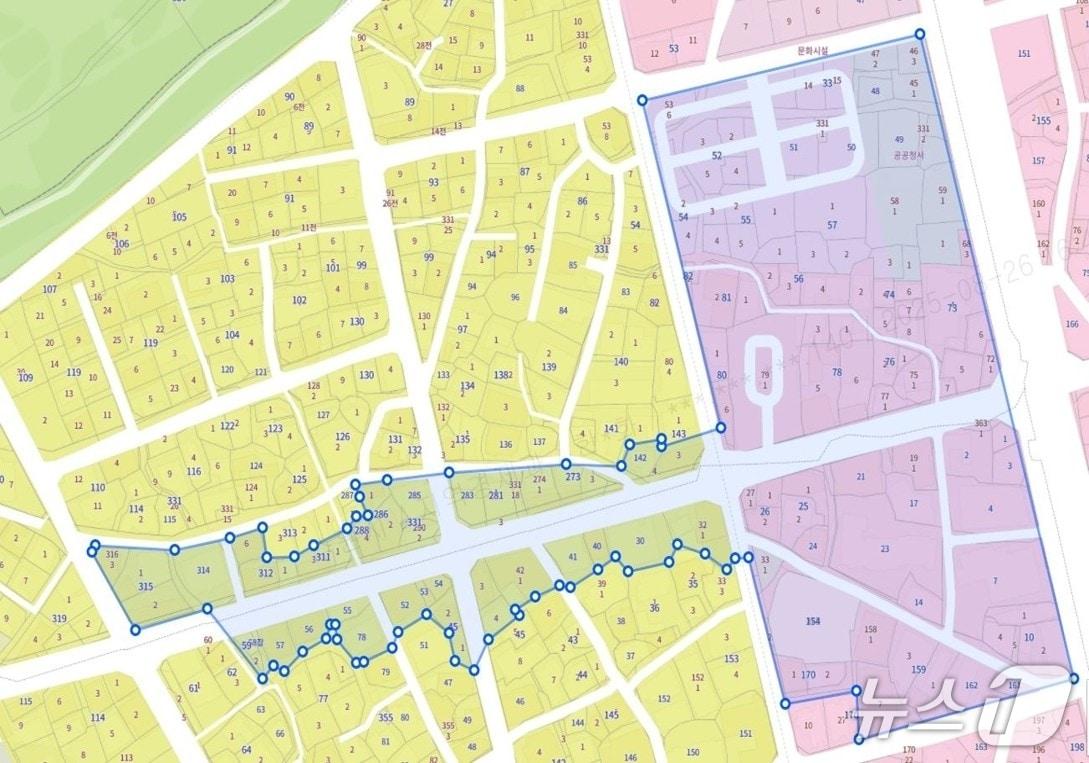본문 이미지 - 경기 수원시 행리단길 일원 지역상생구역 구역도. (수원시 제공. 재판매 및 DB 금지) 2026.1.7/뉴스1