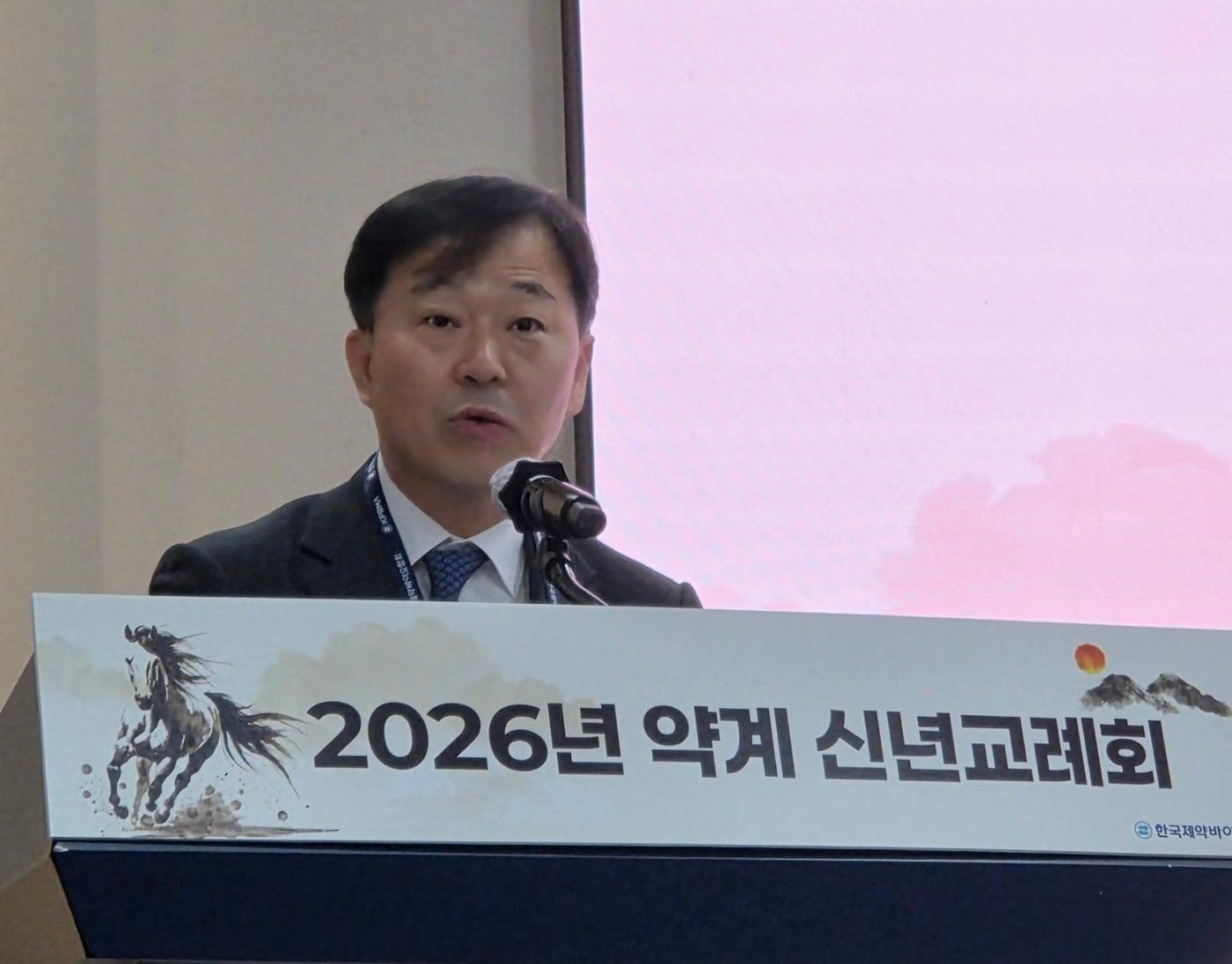 본문 이미지 - 이형훈 보건복지부 차관이 '2026 신년 교례회'에서 축사를 하고 있다. 2026. 1. 7/뉴스1 황진중 기자