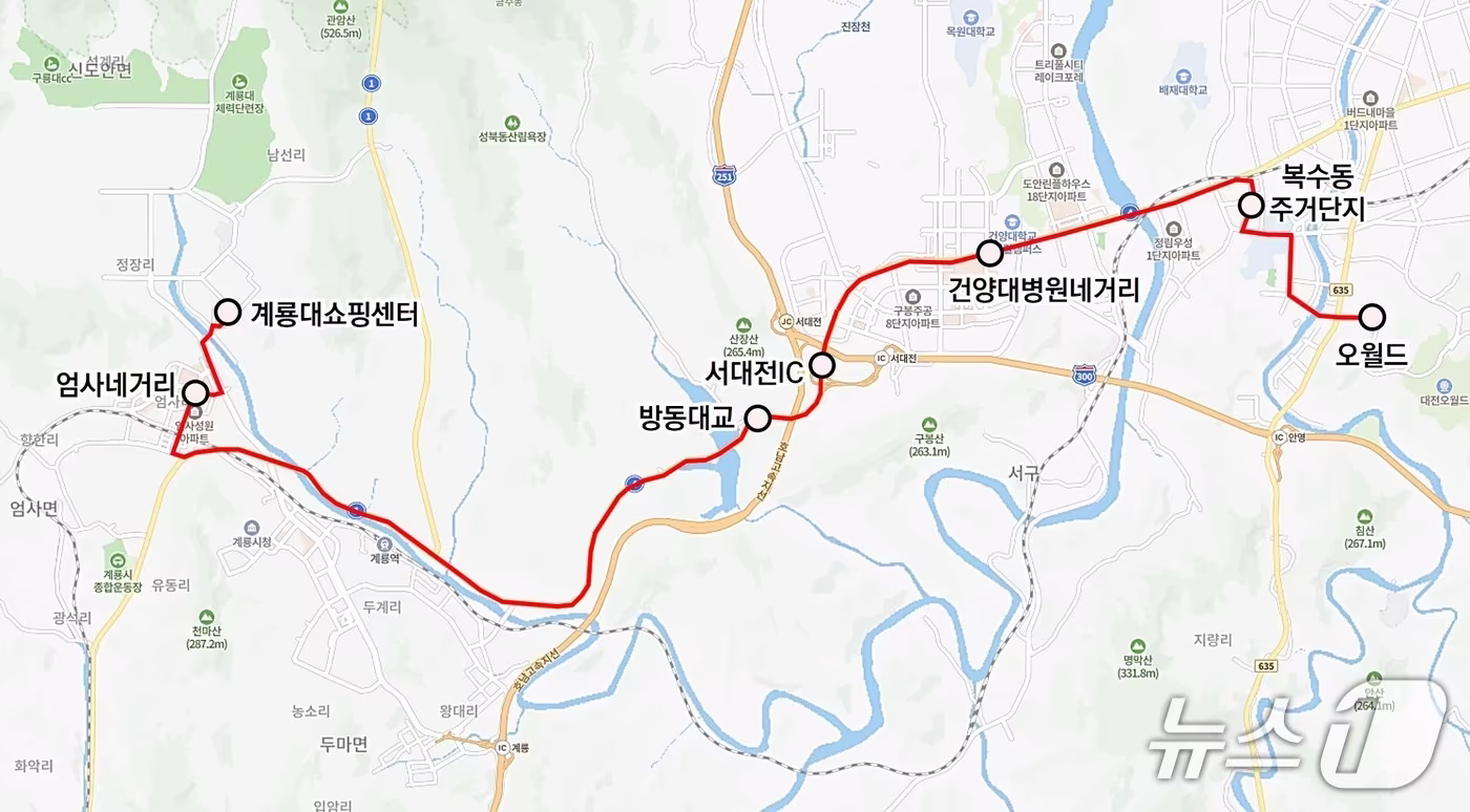 302번 시내버스 노선도