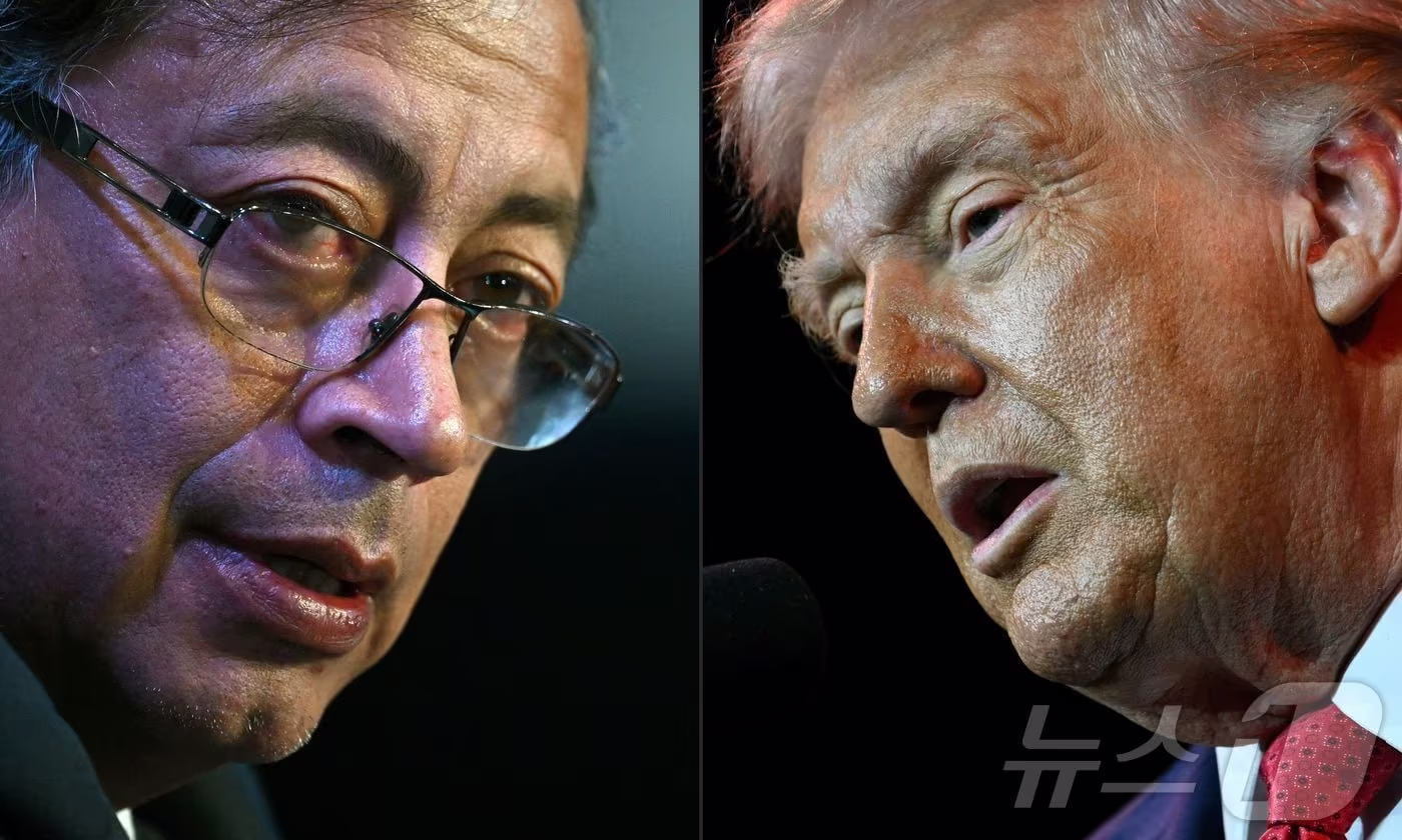 구스타보 페트로 콜롬비아 대통령(왼쪽)과 도널드 트럼프 미국 대통령. 2026.01.07 ⓒ AFP=뉴스1 ⓒ News1 김지완 기자