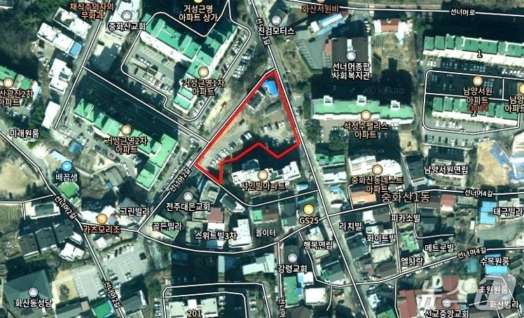 본문 이미지 - '중화산동 시니어친화형 국민체육센터(복합문화시설) 조성사업' 위치도./뉴스1