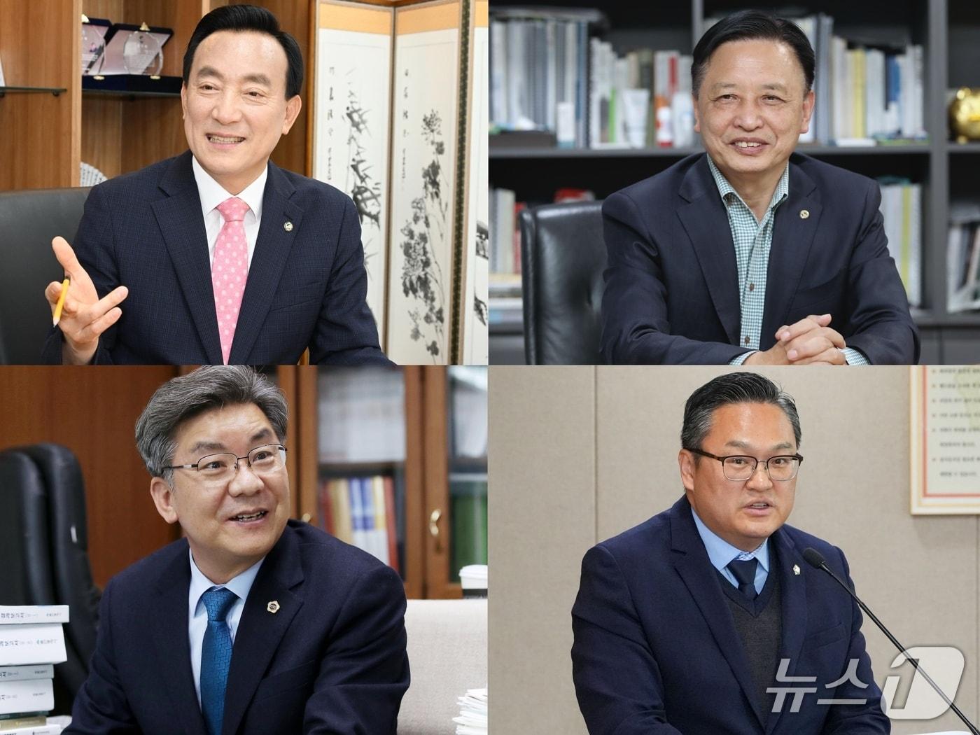 본문 이미지 - 울산 북구청장 출마 예정자들. 왼쪽 위부터 국민의힘 소속 박천동 울산 북구청장과 더불어민주당 소속 이동권 전 울산 북구청장, 백운천 전 울산시의원, 임채오 울산 북구의원./뉴스1