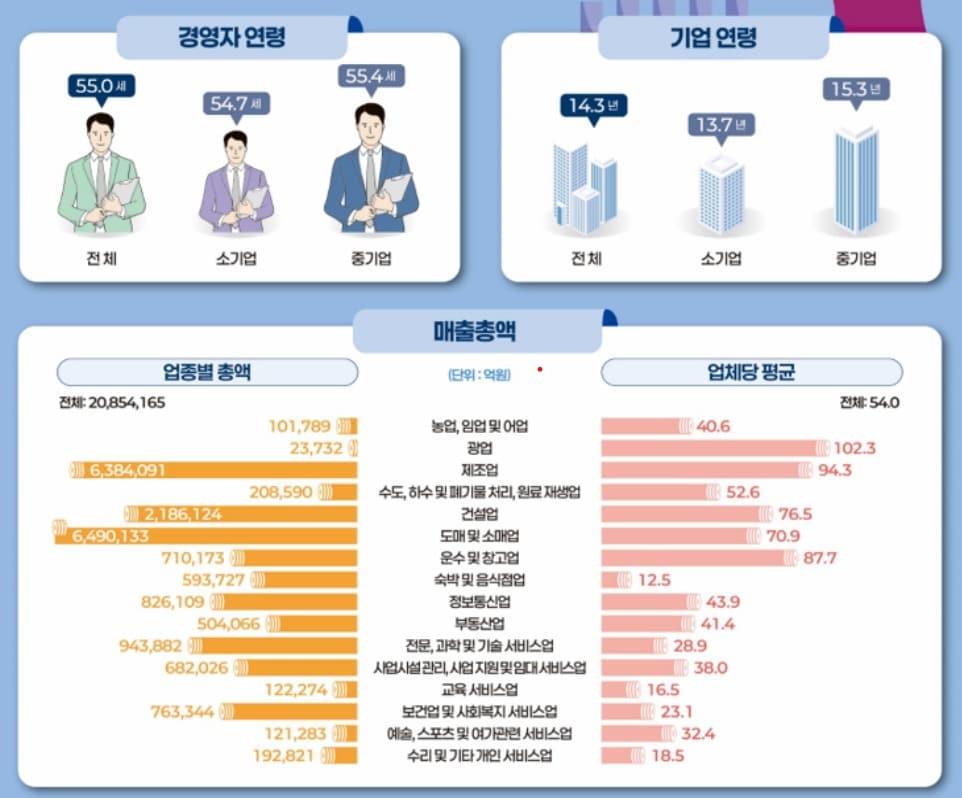 본문 이미지 - 2024년 기준 중소기업 실태조사 (중기부 제공)