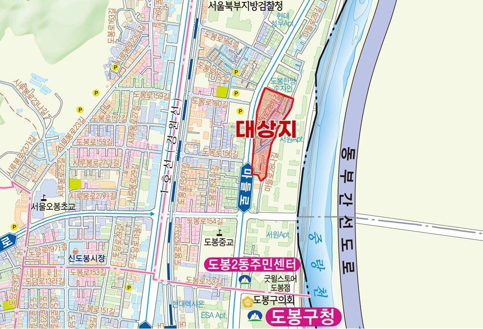본문 이미지 - 도봉제2구역 주택재개발사업 위치도(도봉구 제공)