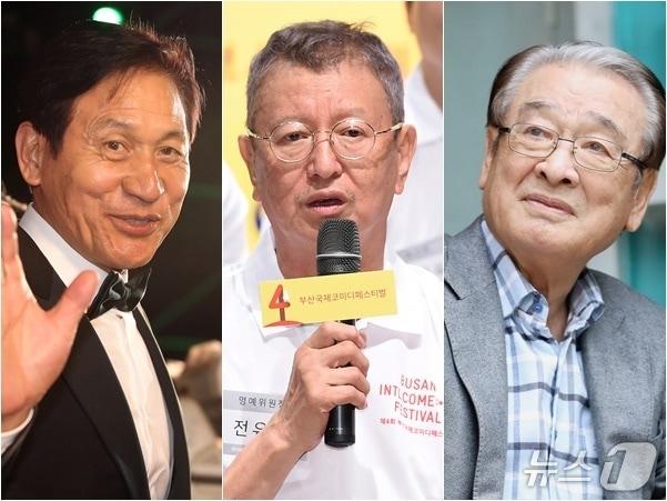 본문 이미지 - 고(故) 안성기 전유성 이순재(왼쪽부터) / 뉴스1 DB