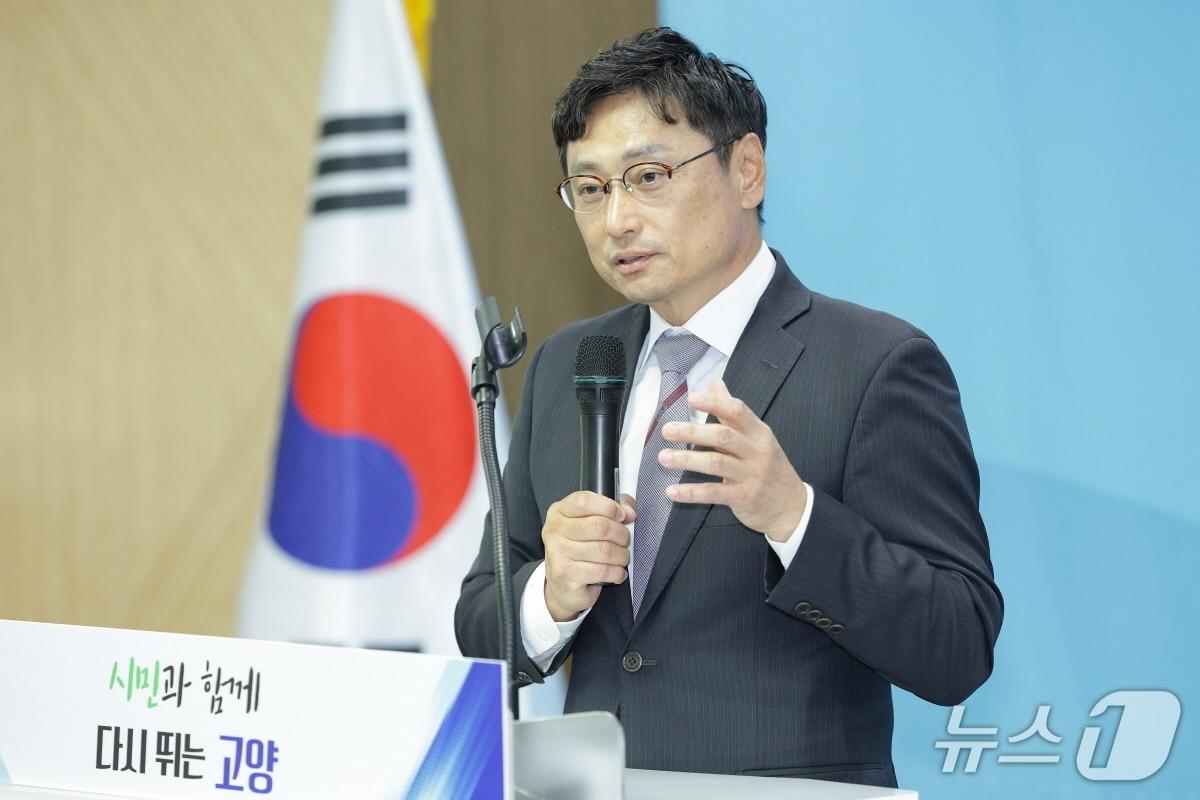 본문 이미지 - 오후석 신임 고양시 제2부시장이 취임사를 하고 있다. (고양시 제공. 재판매 및 DB금지)