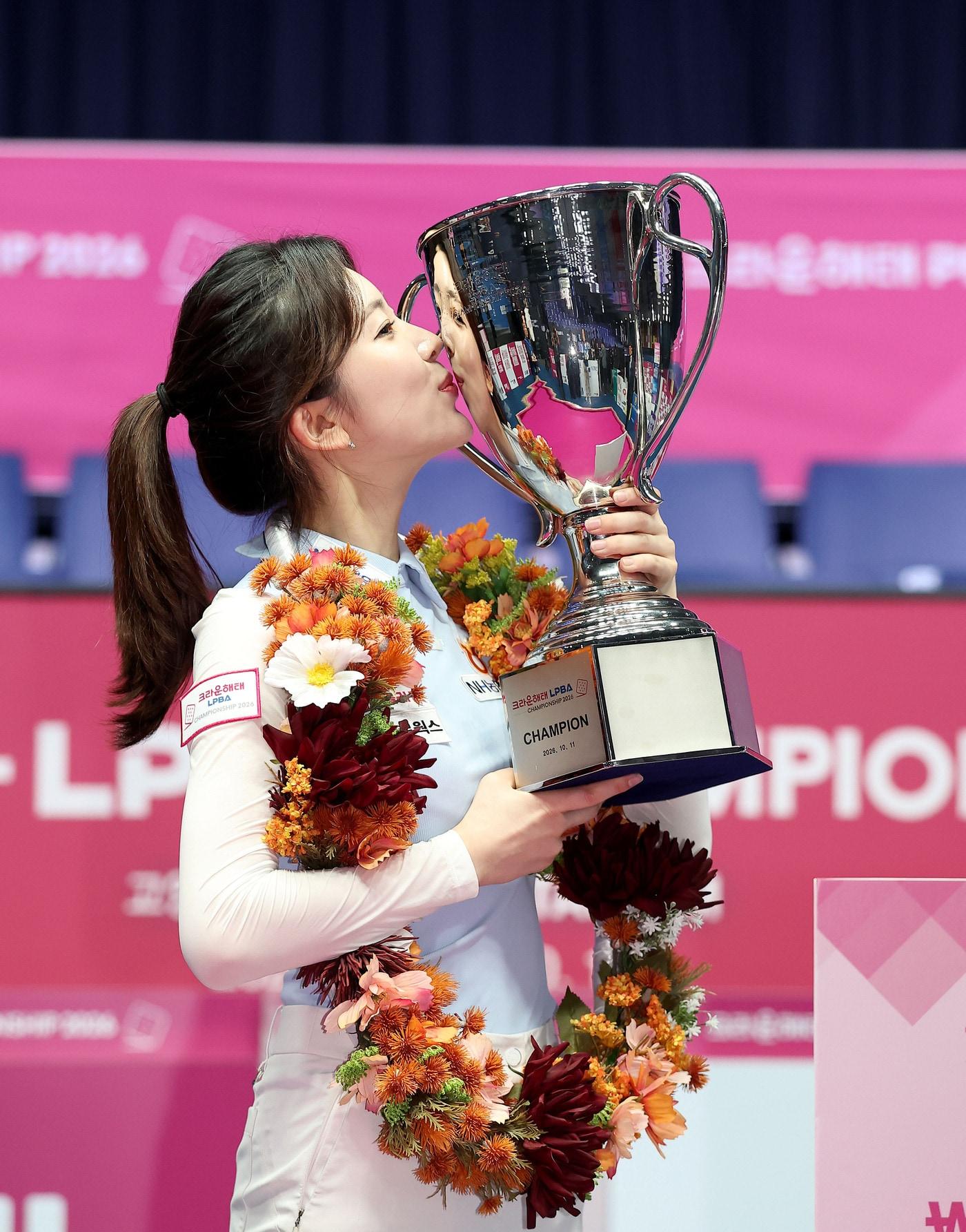 본문 이미지 - LPBA 우승을 차지한 정수빈. (PBA 제공 재판매 및 DB 금지)