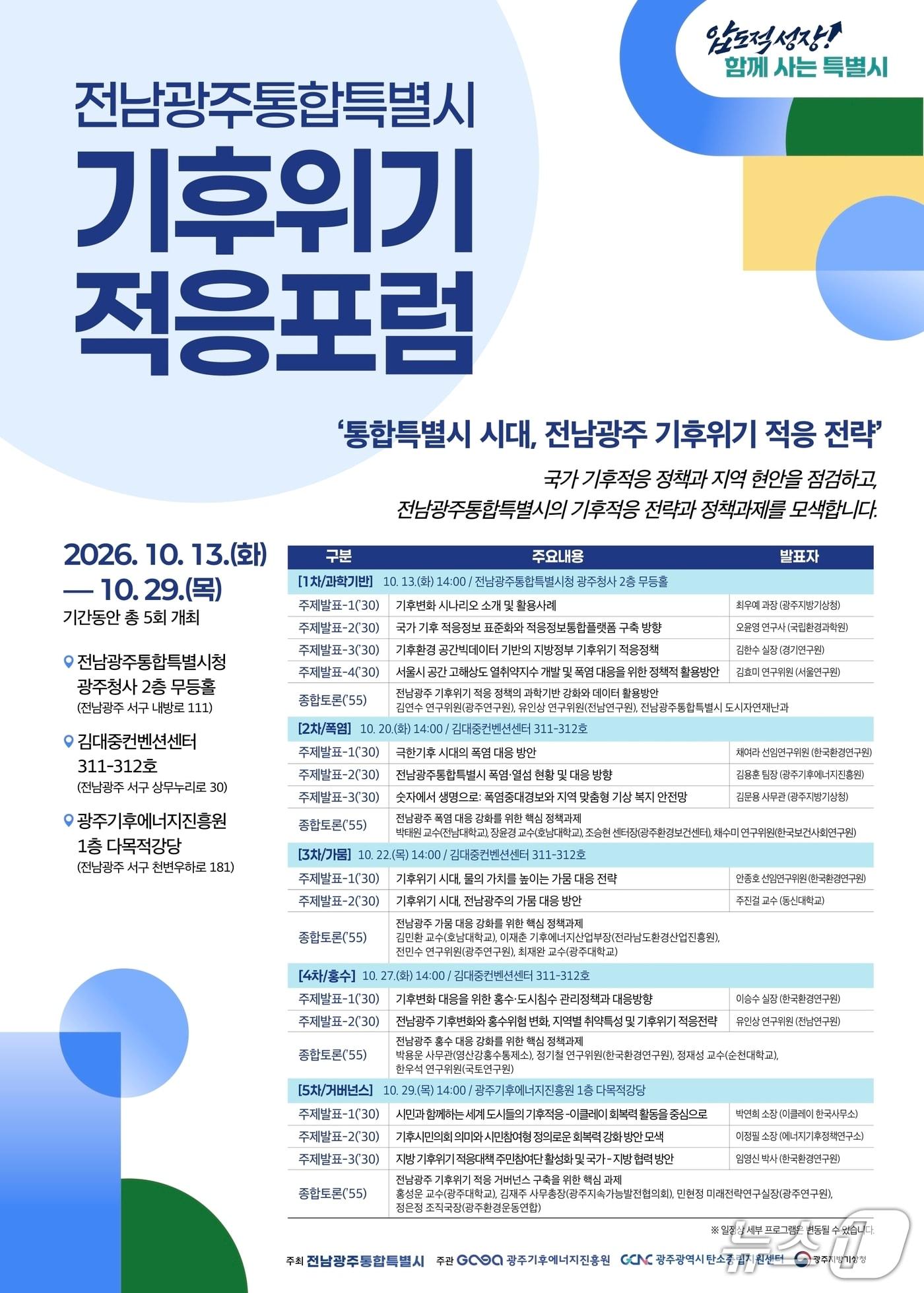 본문 이미지 - 전남광주통합특별시 기후위기 대응 포럼 포스터 /뉴스1