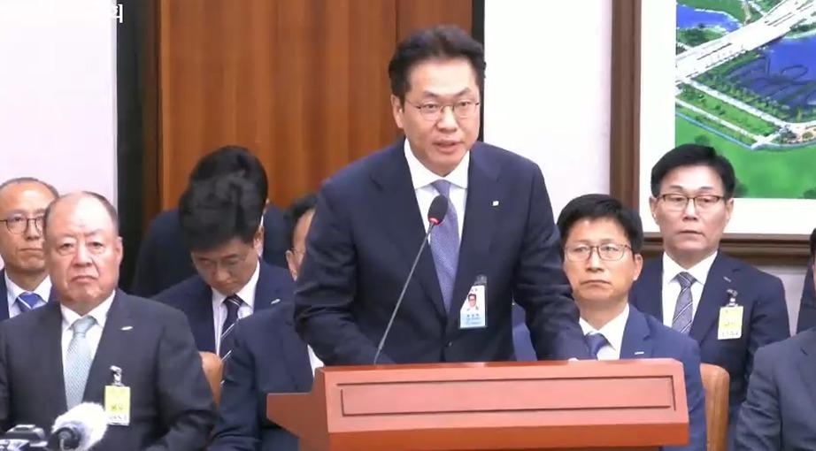 본문 이미지 - 정진혁 국가철도공단 이사장이 13일 국회 국정감사에서 발언하고 있다.(국회방송 갈무리)ⓒ 뉴스1