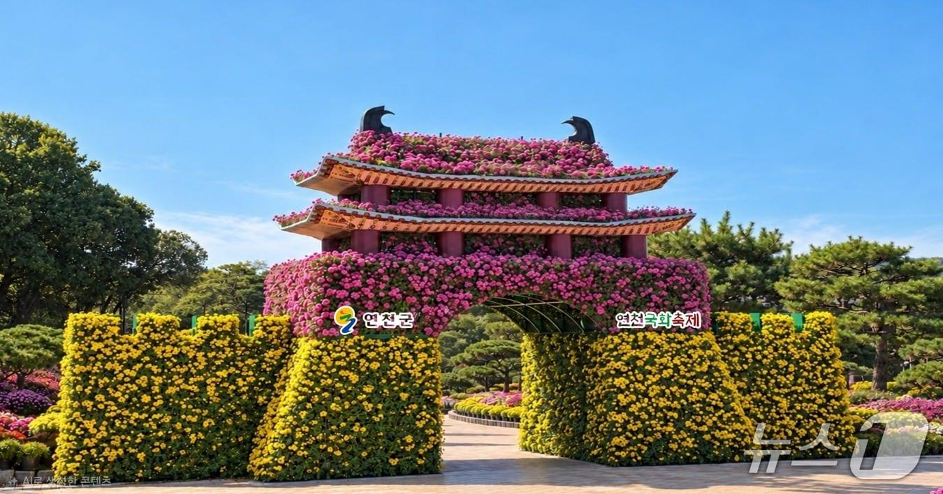 본문 이미지 - 16일 개막하는 제8회 연천국화축제 조형물. (연천군 제공, 재판매 및 DB금지)