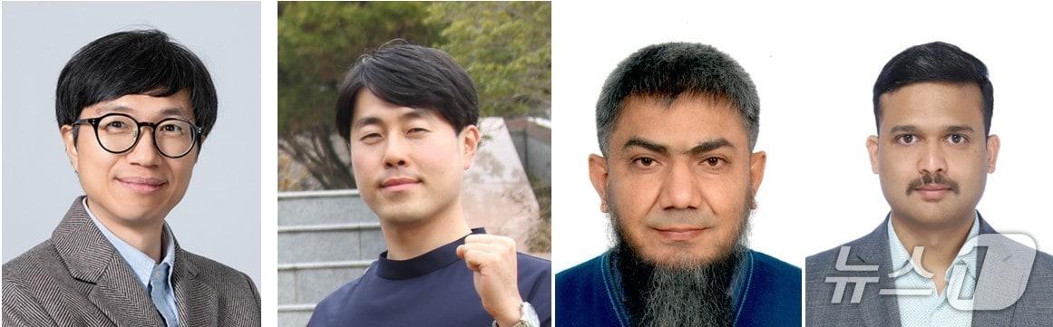본문 이미지 -  왼쪽부터 황중기·변해원·무하마드 타리크·가네쉬 파탄 시다파 교수.(한기대 제공. 재판매 및 DB 금지)