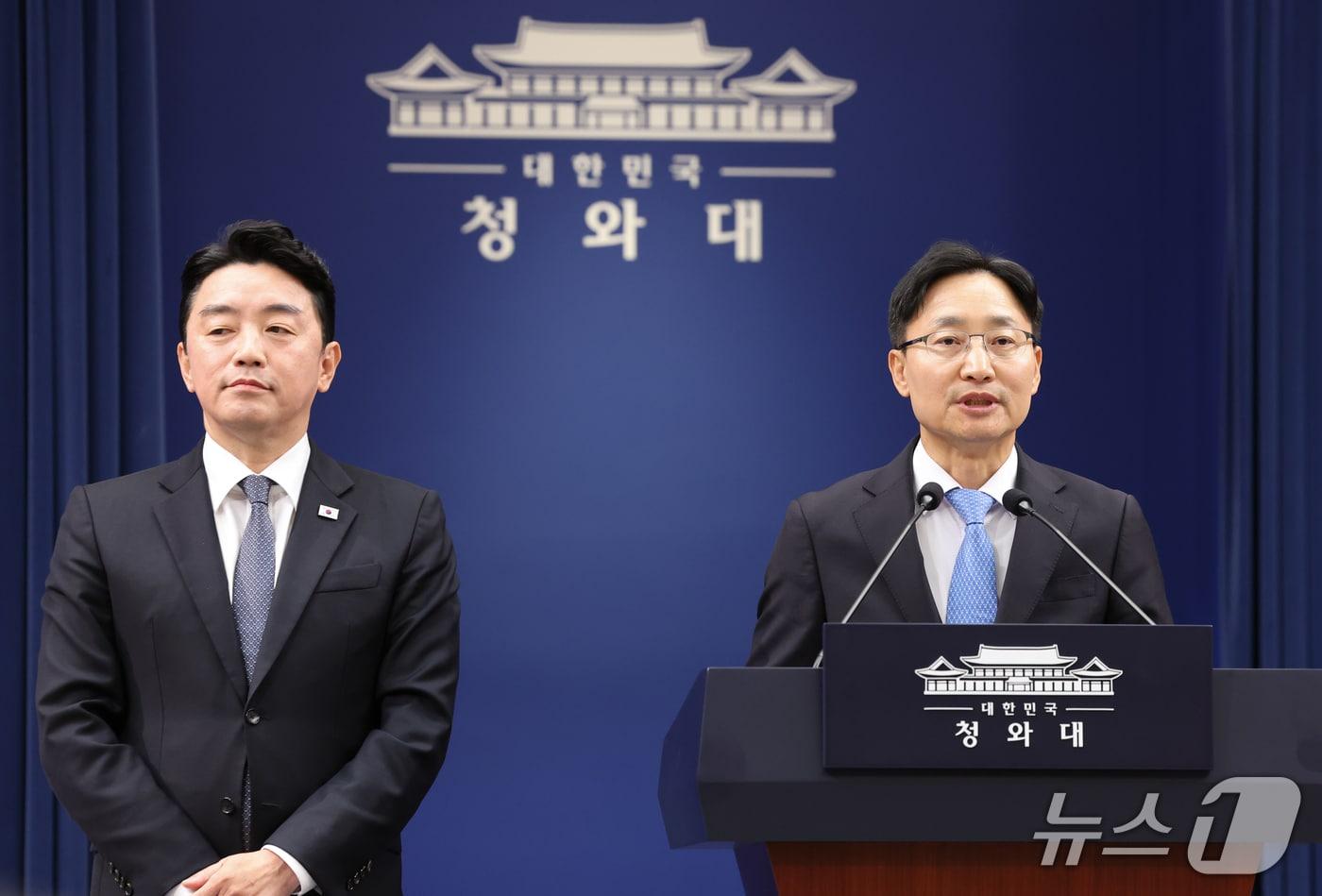 본문 이미지 - 임광현 신임 대통령비서실장이 14일 청와대 춘추관에서 열린 인선 발표에서 인사말을 하고 있다. 이재명 대통령은 이날 강훈식 대통령비서실장 후임으로 임광현 국세청장을 임명했다. 2026.10.14 ⓒ 뉴스1 허경 기자