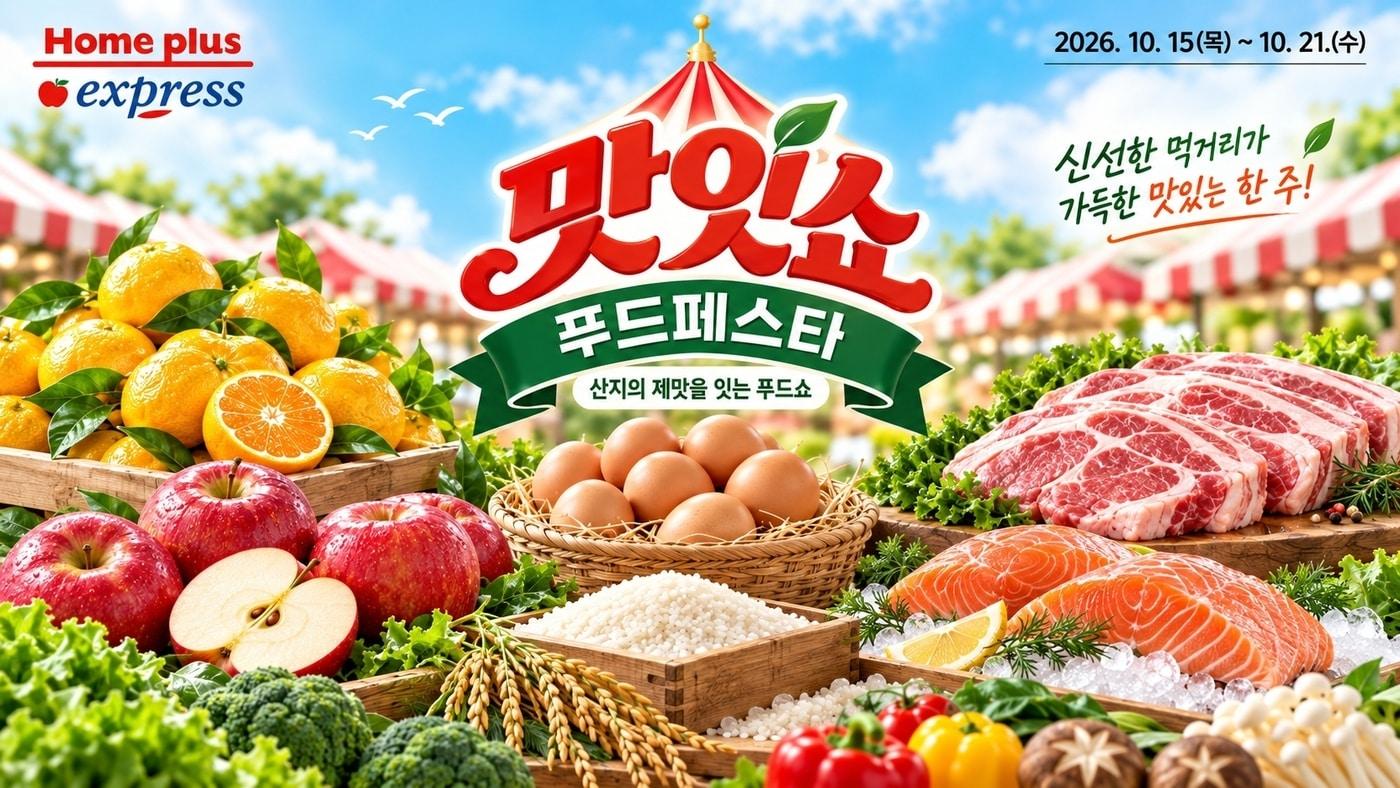 본문 이미지 - 홈플러스 익스프레스 '맛있쇼 푸드페스타' 포스터(홈플러스 익스프레스 제공). 2026.10.15/뉴스1