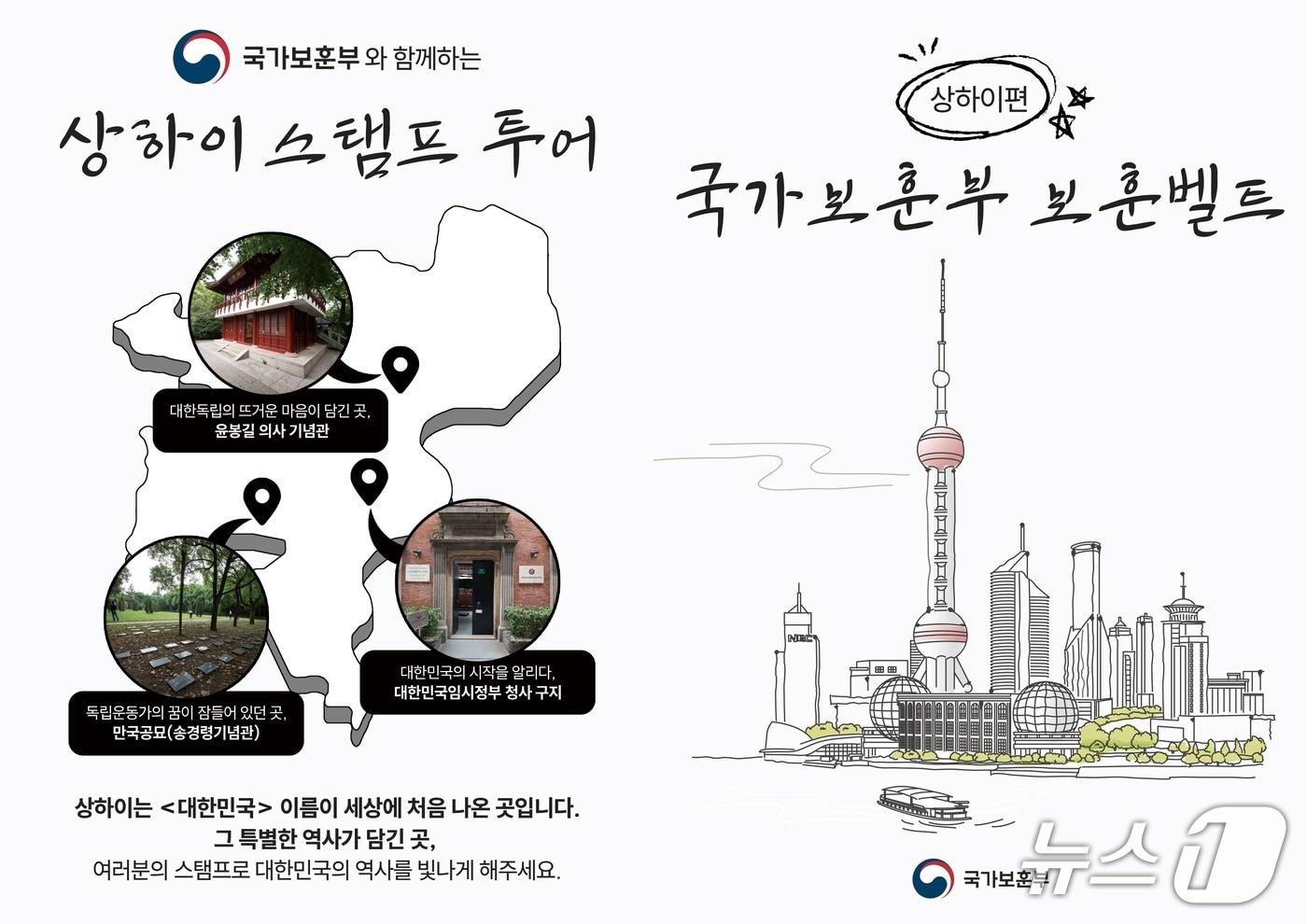 본문 이미지 - 상하이 보훈벨트 스탬프투어 맵. (보훈부 제공)